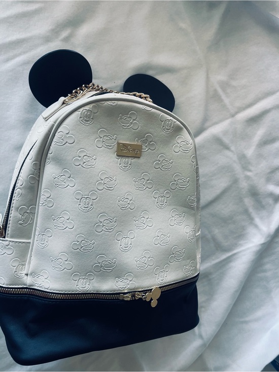 Disney Handbags - Disney White & Black Mickey Ear Mini Backpack
